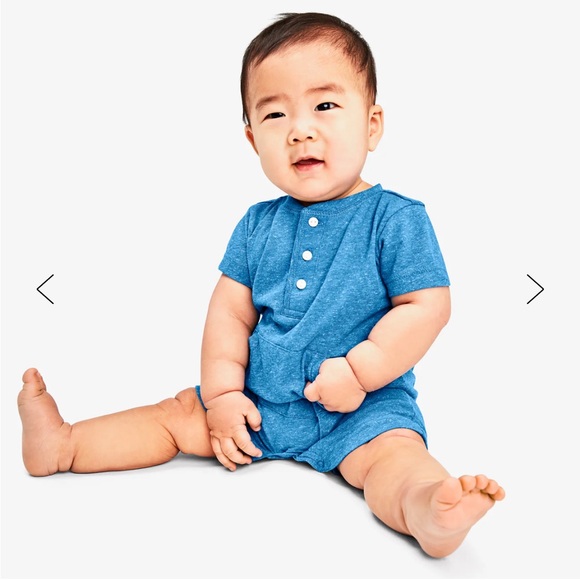 Primary Baby Heathered Henley Shortie (Romper) - Picture 1 of 6